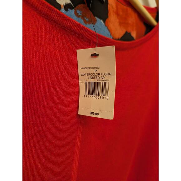 The Limited Collection Watercolor Floral Layered Top Plus Size 3X Woven Knit NEW - Picture 4 of 5